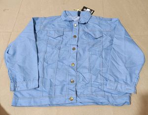 Buynewtrend Denim Jacket, 5XL Size