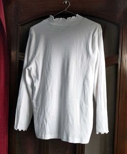 White Long Sleeve Ruffle Top by Sassafras