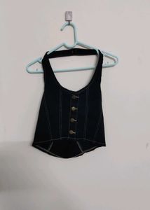 Freakins - Contrast Seam Black Top