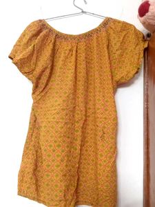 Boho Chic Mustard Tunic Top