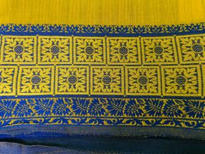 Vibrant Yellow Cotton Saree💛🌻