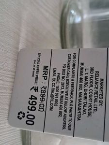 Glass Water bottle 1ltr set of 2 pc