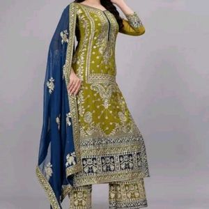Elegant Green Embroidered Salwar Kameez Suit