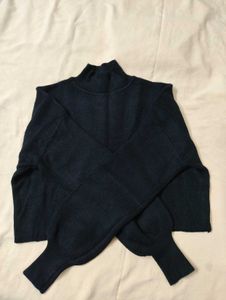 Black Crop Sweater For Women