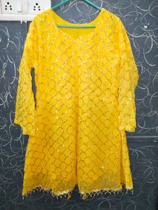 Lavish Yellow Colour Peplam Dress With Duptta