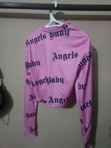 Angels by Baby Pink Longsleeve Crop Top