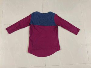 Maroon And Blue Shiny Top