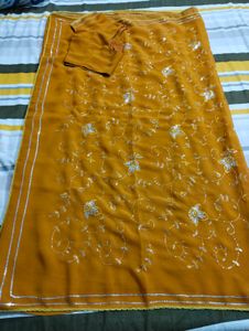 Party Wear Sari With Blouse