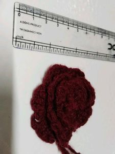 HANDMADE BAG CHARM Burgundy Crochet Rose