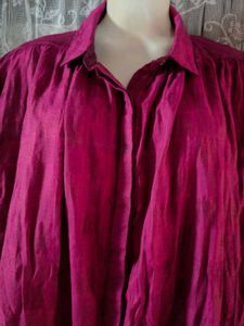 Magenta Linen Top
