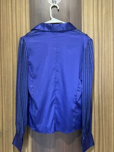 Zara Blue Satin Shirt
