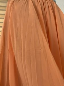 Peach Chiffon Full Flair Skirt