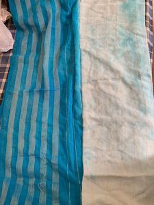 Blue Ombre Dupatta with Gold Accents