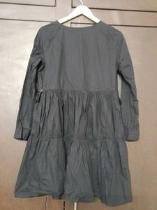Black Long Sleeve Tiered Dress