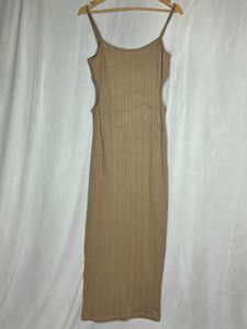 Tan Bodycon Midi Dress