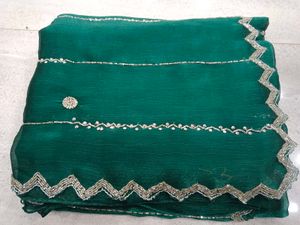 Emerald Green Embellished Saree