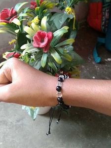 Beaded Black &amp; Crystal Bracelet