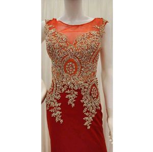 Elegant Red Embellished Gown