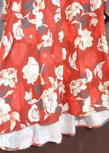 Rust Floral Printed Co-Ords Set For 40 Bust