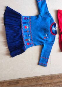 Combo Of 2 Wool Fancy Frock N Skirt Top