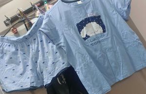 🩵💙Sky Blue Tshirt And Shorts Set💙🩵