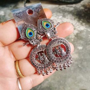 Peacock Krishna Earrings