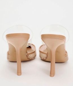 Zara vinyl mesh heeled mule