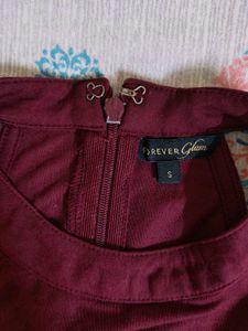 Burgundy Halter Neck Dress
