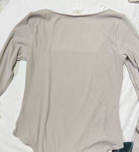 Beige Bodysuit - Long Sleeve