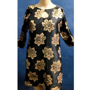 Black And Golden Zariwork Embroided Kurta