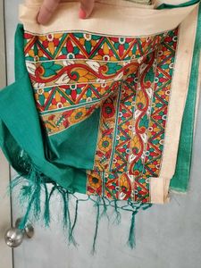 Elegant Green &amp; Beige Saree
