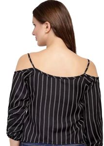 Striped Cold Shoulder Top