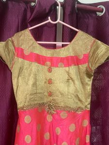Pink &amp; Gold Polka Dot Dress