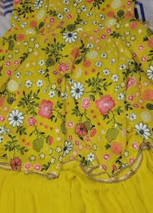 Yellow Georgette Haldi Designer Outfit