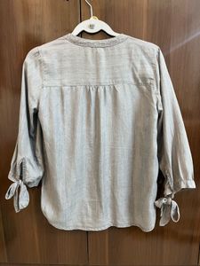 Chambray Button-Down Top