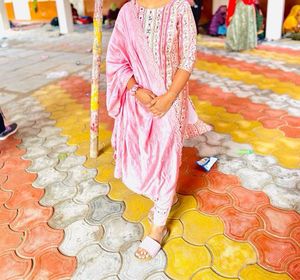 Pink Printed Kurta Set
