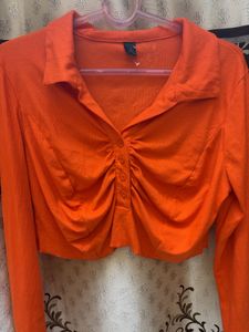 Orange Long Sleeve Top