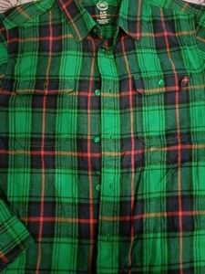 Wonder Nation Green Plaid Flannel Shirt