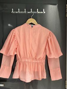 Pink Ballon Sleeved Top