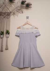 Cold Shoulder Striped Dress