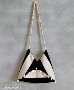 black and white tote bag