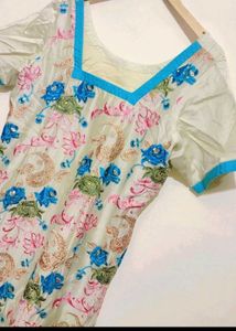 Multi Floral Work Suit Salwar &amp; Dupatta 40 Bust