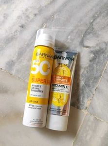 Garnier SPF 50 Sunscreen & Vitamin C Cleanser