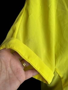 Yello Chiffon Button Down Top