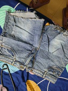 Distressed Denim Shorts