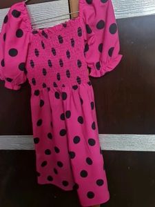 Zudio Pink Polka Dot Dress 11-12 Yrs