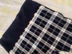 Korean check tights, stretchable