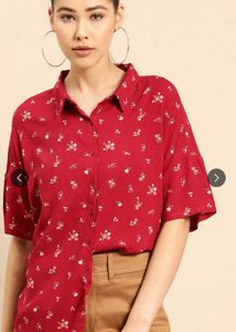 Red Floral Print Shirt