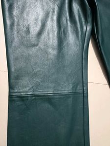 Green Faux Leather Pants Free Size for 30 32 34