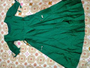 Inddus Dark Green Anarkali Kurta
